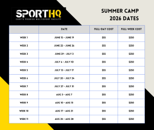SportHQ Summer Camp Dates